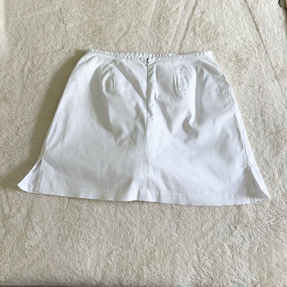 Larry Levine Skort Skirt Size 12 White Cotton Spandex Stretch - Picture 1 of 9